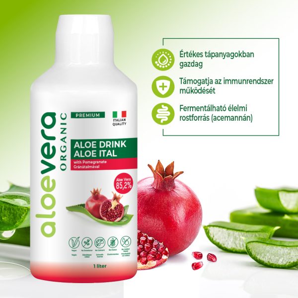 Aloe Vera Organic Prémium Aloe Ital Gránátalmával 1000ml