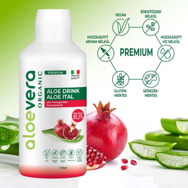 Aloe Vera Organic Prémium Aloe Ital Gránátalmával 1000ml